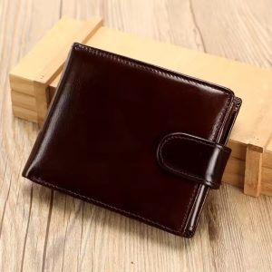 Billetera de Cuero Genuino Café Chocolate — Line3