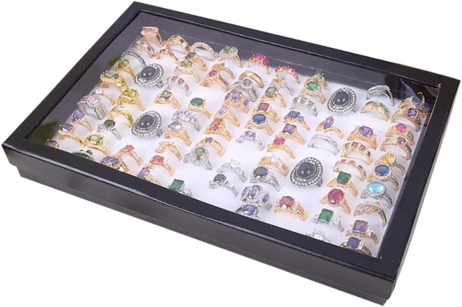 Bandeja Organizadora / Expositor de Anillos con Tapa Transparente - Imagen 2