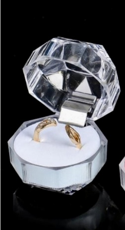 Estuche de Acrílico tipo Cristal para Anillo