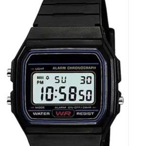 Reloj Digital Negro Clásico – Estilo Retro
