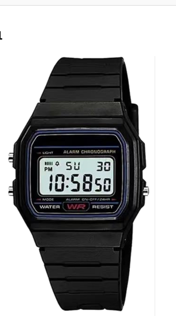 Reloj Digital Negro Clásico – Estilo Retro