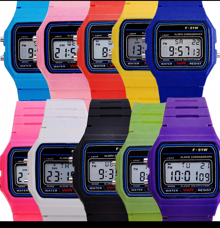 Reloj Digital Retro F-91W – Multicolor